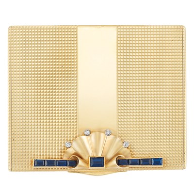 Lot 115 - Gold, Sapphire and Diamond Compact, Cartier