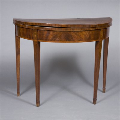Lot 1274 - George III Inlaid Mahogany Fold-Over Games...