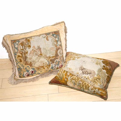Lot 401 - Needlepoint Pillow Depicting Animals; Together...
