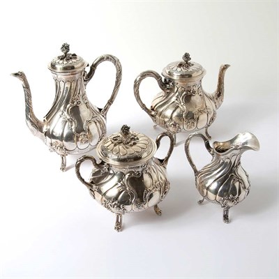 Lot 330A - French Silver Four-Piece Tea and Coffee...