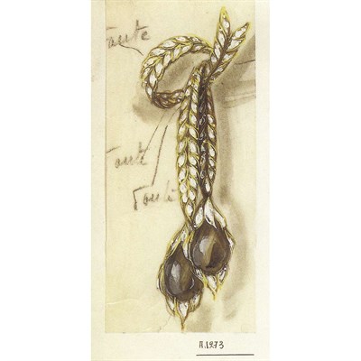 Lot 438 - Gold, Diamond, Black and White Cultured Pearl Bow Clip-Brooch, Sterle