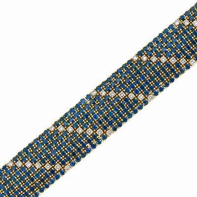 Lot 103 - Gold, Sapphire and Diamond Bracelet