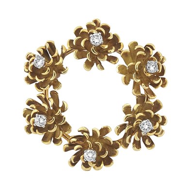 Lot 210 - Gold and Diamond Wreath Brooch, Tiffany & Co.