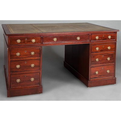 Lot 1464 - George III Style Mahogany Pedestal Desk Height...