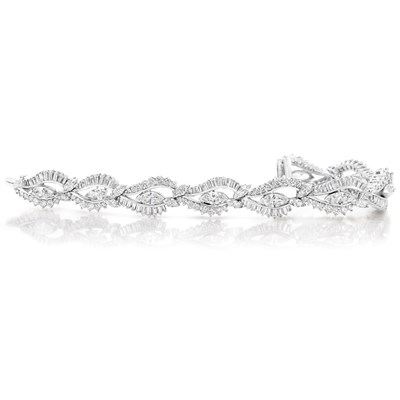 Lot 387 - Platinum and Diamond Bracelet