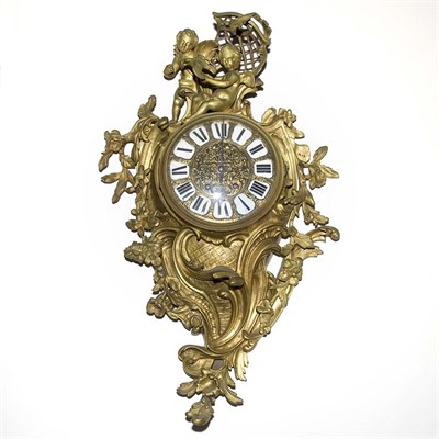 Lot 1495 - Louis XV Style Gilt-Bronze Cartel Clock Height...