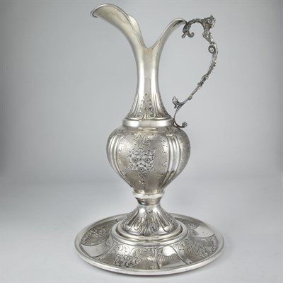 Lot 1346 - Continental 800 Quality Silver Ewer on Stand...