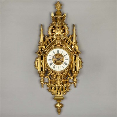 Lot 804 - Renaissance Style Gilt-Metal Cartel Clock The...