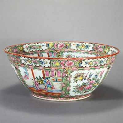 Lot 309 - Canton Rose Medallion Porcelain Punch Bowl...