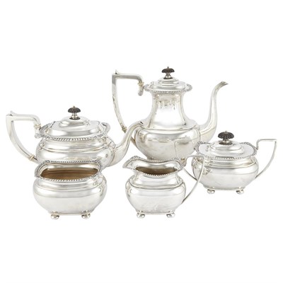 Lot 1322 - American Sterling Silver Five-Piece Tea and...