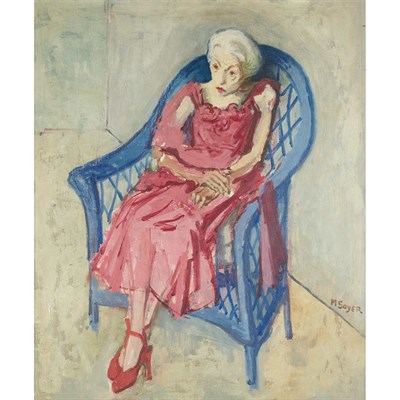 Lot 54 - Moses Soyer American, 1899-1974 Portrait of an...