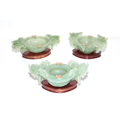 Lot 247 - Three Chinese Hardstone Bowls Length of...
