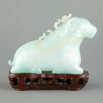 Lot 689 - Chinese Pale Celadon Jade Box Shaped as a...