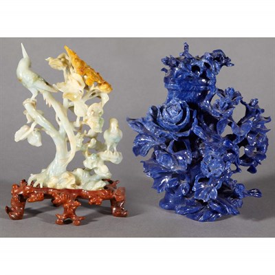 Lot 592 - Lapis Lazuli Covered Vase The baluster form...