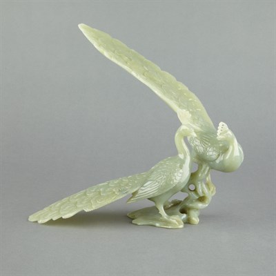 Lot 512 - Chinese White Jade Boat 19th Century Carrying...