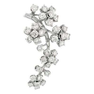 Lot 84 - Platinum and Diamond Floret Clip