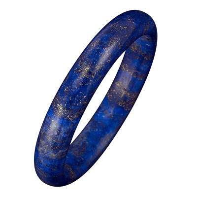 Lot 264 - Lapis and Low Karat Gold Bead Necklace and Lapis Bangle Bracelet