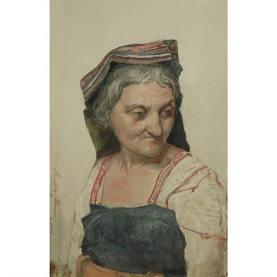 Lot 66 - Rinaldo Werner German, 1842-1922 Roman Woman,...