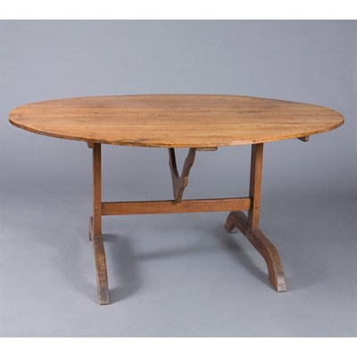 Lot 158 - Provincial Pine Trestle Table Height 29 inches...