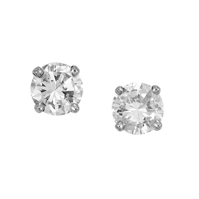 Lot 93 - Pair of White Gold and Diamond Stud Earrings