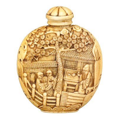 Lot 538 - Chinese Ivory Snuff Bottle 18th Century Of...
