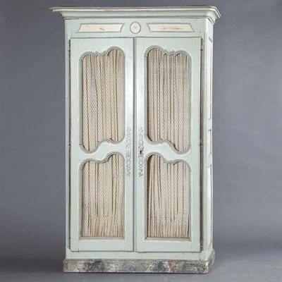 Lot 1197 - Louis XV Style Painted Wire Door Armoire...