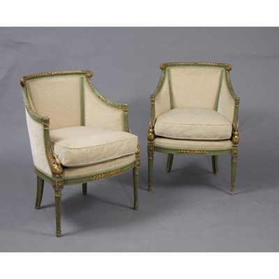 Lot 1288 - Pair of Empire Style Gilt and Painted...
