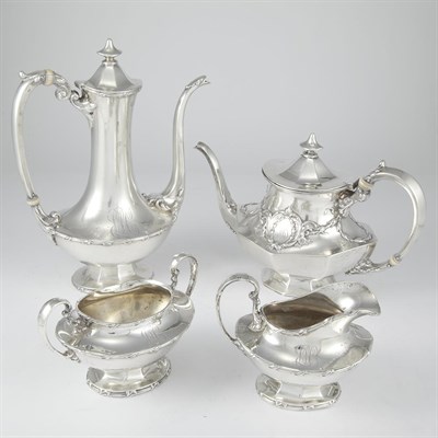 Lot 1295 - Gorham Sterling Silver Four-Piece Tea and...