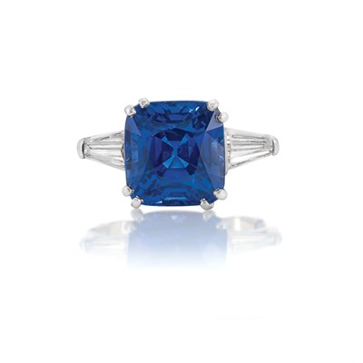 Lot 482 - Platinum, Sapphire and Diamond Ring