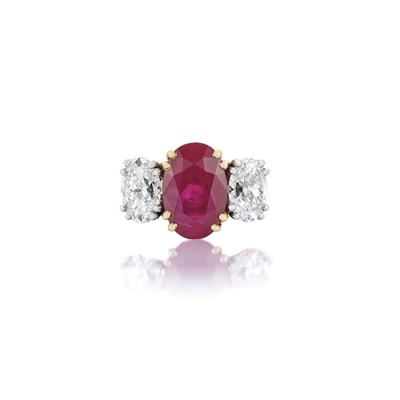 Lot 505 - Gold, Platinum, Ruby and Diamond Ring