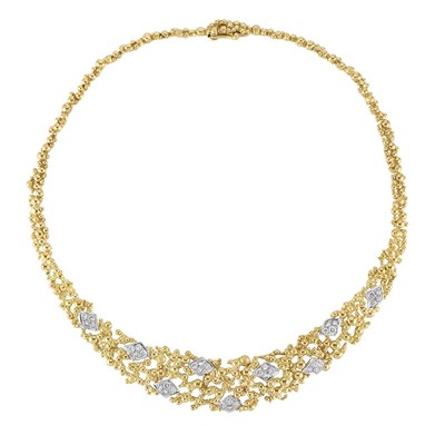 Lot 413 - Gold, Platinum and Diamond Necklace, Gilbert Albert