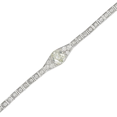 Lot 72 - Platinum and Diamond Bracelet