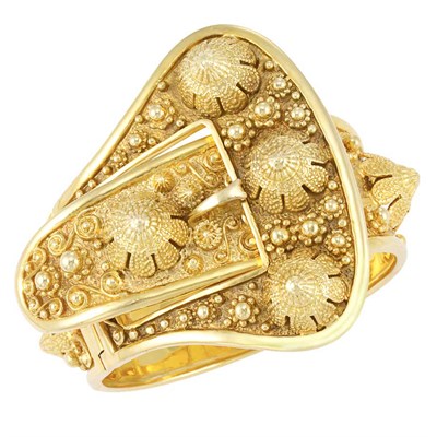 Lot 277 - Gold Cuff Bangle Bracelet, Etrusceana