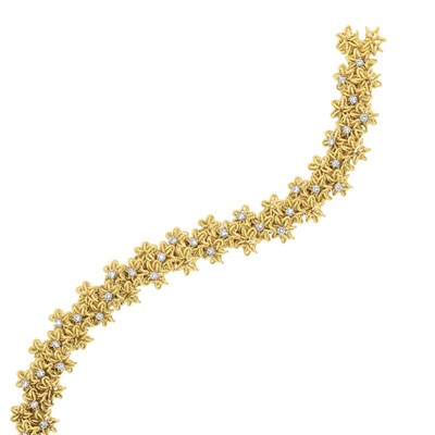 Lot 274 - Gold and Diamond Floret Bracelet