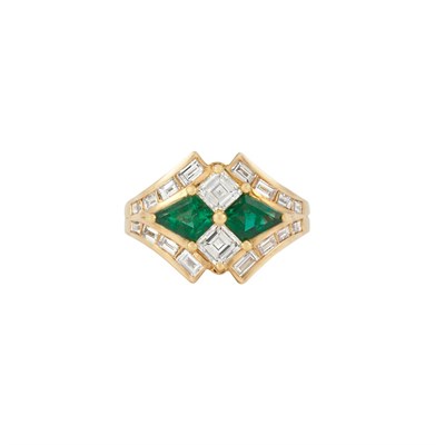 Lot 200 - Gold, Emerald and Diamond Ring, Oscar Heyman Bros.