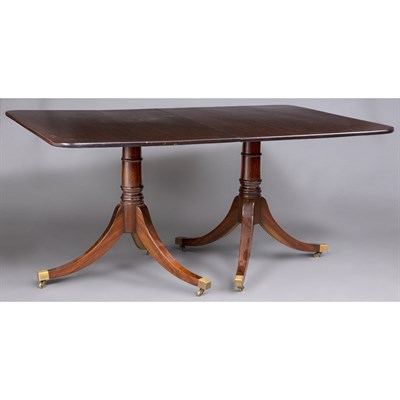 Lot 338 - Georgian Style Mahogany Double-Pedestal Dining...