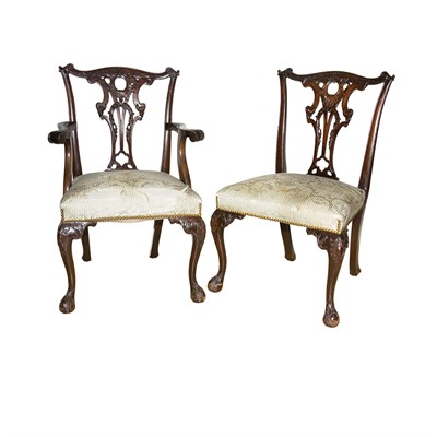 Lot 495 - Group of Ten George III Style Mahogany Dining...