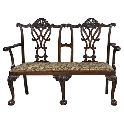 Lot 411 - Georgian Style Mahogany Double Chair Back...