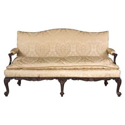 Lot 574 - George III Style Mahogany Settee Length 6 feet.