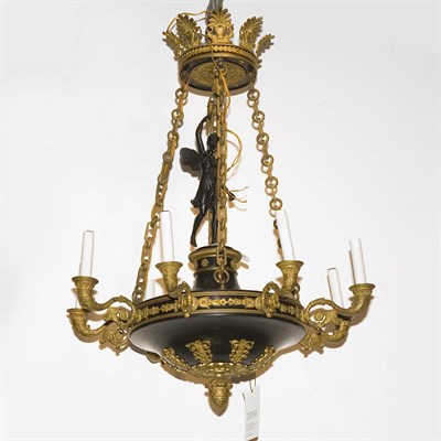 Lot 1413 - Empire Style Gilt-Metal Eight-Light Chandelier...