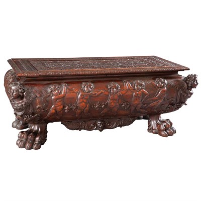 Lot 146 - Italian Renaissance Style Walnut Cassone The...