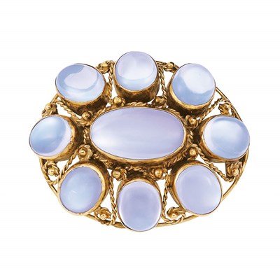 Lot 43 - Antique Gold and Moonstone Brooch