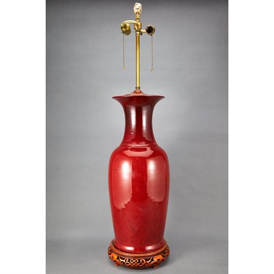 Lot 1485 - Chinese Sang de Boeuf Glazed Porcelain Vase...