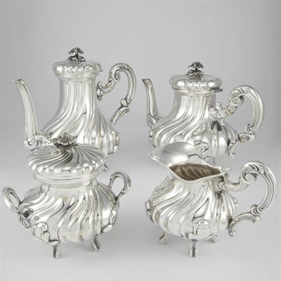 Lot 1297 - German 800 Quality Silver Four-Piece Tea and...