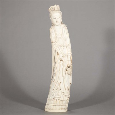 Lot 598 - Chinese Ivory Figure of Guanyin Early 20th...