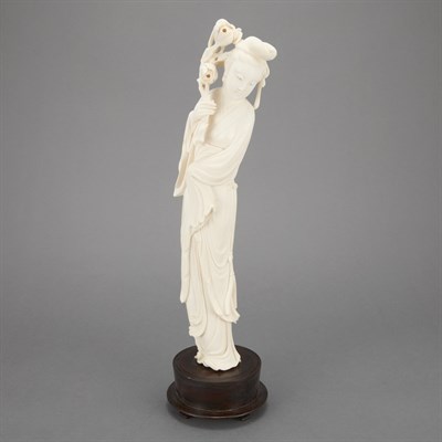 Lot 597 - Chinese Ivory Figure of a Maiden Early 20th...