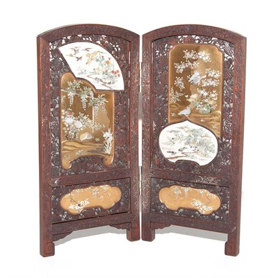 Lot 238 - Japanese Wood Two-Panel Table Screen Height 11...