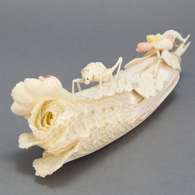 Lot 605 - Chinese Painted Ivory Cabbage Early 20th...