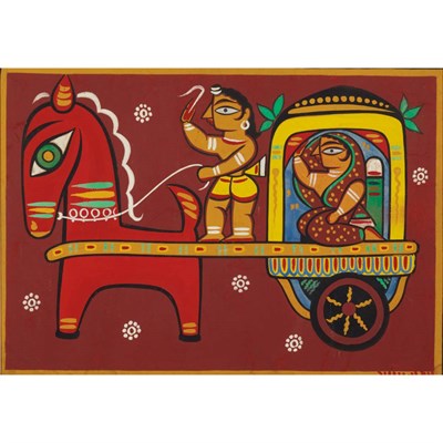 Lot 268 - Jamini Roy Indian, 1887-1972 Untitled, Lady on...