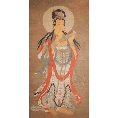 Lot 595B - Chinese School 19th Century Guanyin with hand...